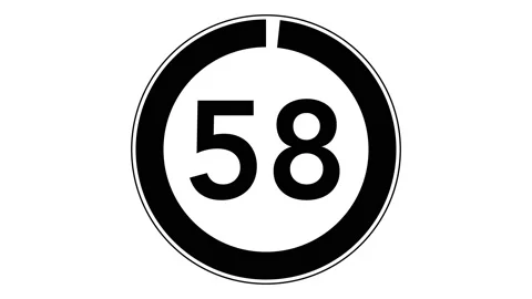 60 seconds simple countdown timer (white background) Video stock 162566829