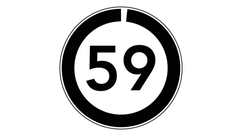 60 seconds simple countdown timer (white background) Stock Footage 162566869