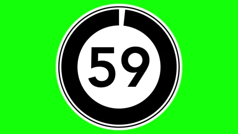 60 seconds simple countdown timer, circu... | Stock Video | Pond5