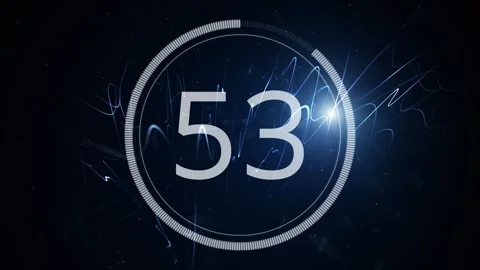 60 seconds time countdown clock on dark futuristic background 動画素材 341433550