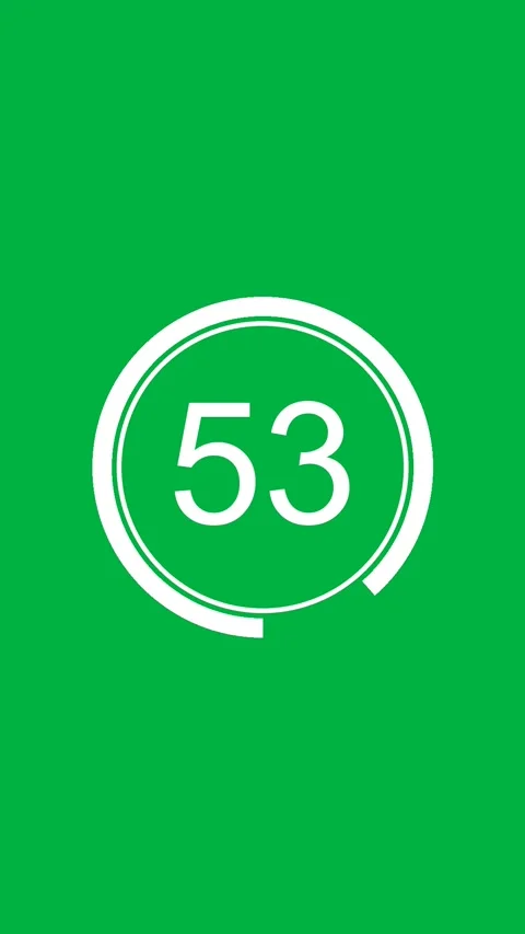 60 Seconds Timer Clock Countdown Vertical Green White Screen Vídeos de archivo 281793457