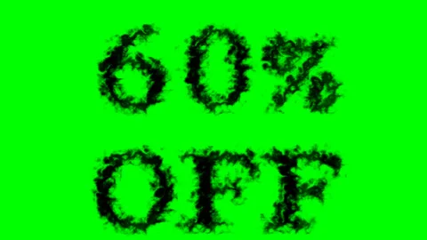 60% Off smoke text effect green isolated background 스톡 동영상 139611812