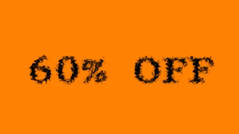 60% Off smoke text effect orange isolated background Stock Footage 138722378