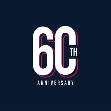 60 Th Anniversary Vector Template Design Illustration Stock Illustration