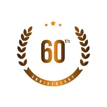60 Th Anniversary Vector Template Design Illustration Stock Illustration