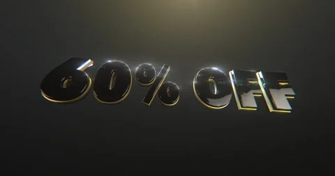 60% Off Title in a 3D animation Stock Footage 251599377