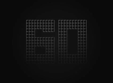 60 vector number made of metal chain link fence. For logo, brand label, desig Stock Illustration