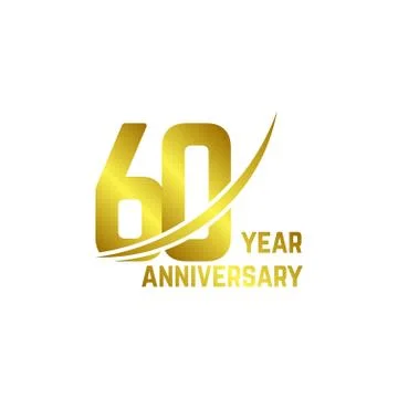 60 Year Anniversary Logo Vector Template Design Illustration Stock Illustration