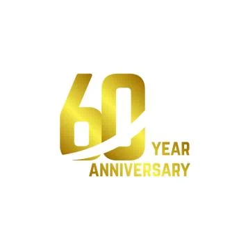 60 Year Anniversary Logo Vector Template Design Illustration Stock Illustration