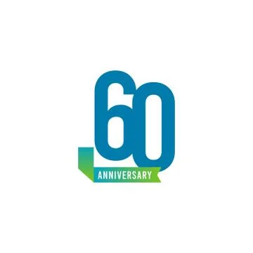 60 Year Anniversary Logo Vector Template Design Illustration Stock Illustration