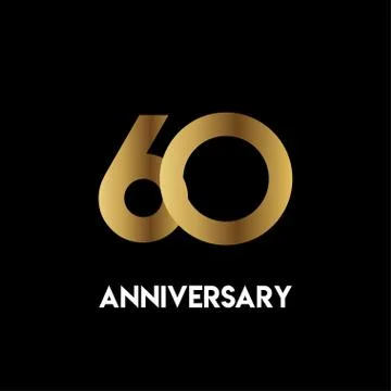 60 Year Anniversary Simple Vector Template Design Illustration Stock Illustration