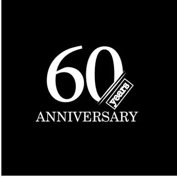 60 Year Anniversary Vector Template Design Illustration - Vector Stock Illustration