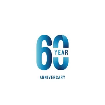 60 Year Anniversary Vector Template Design Illustration Stock Illustration
