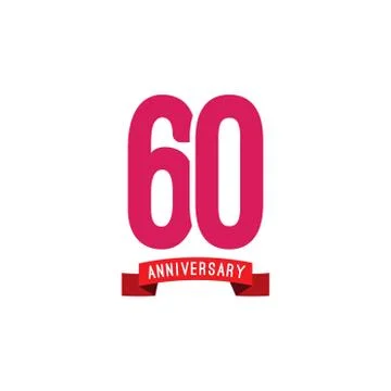 60 Year Anniversary Vector Template Design Illustration Stock Illustration