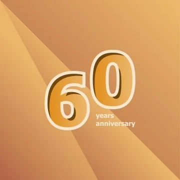60 Years Anniversary Vector Template Design Illustration Stock Illustration