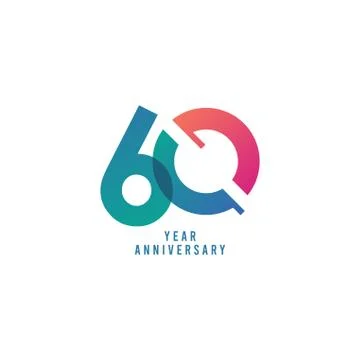 60 Years Anniversary Vector Template Design Illustration Stock Illustration