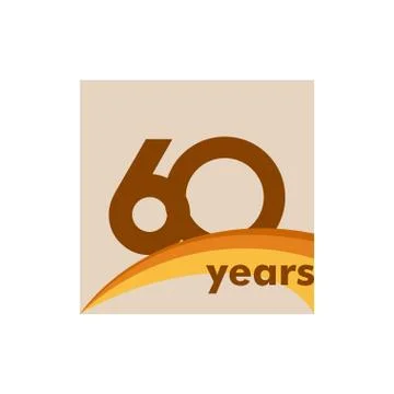 60 Years Anniversary Vector Template Design Illustration Stock Illustration