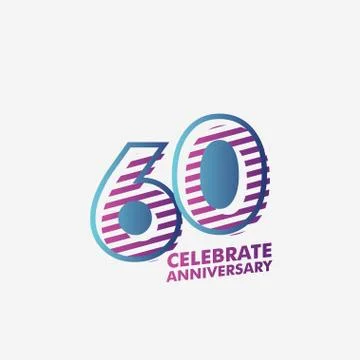 60 Years Anniversary Vector Template Design Illustration 스톡 일러스트