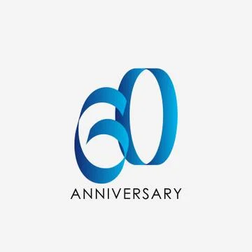 60 Years Anniversary Vector Template Design Illustration Stock Illustration