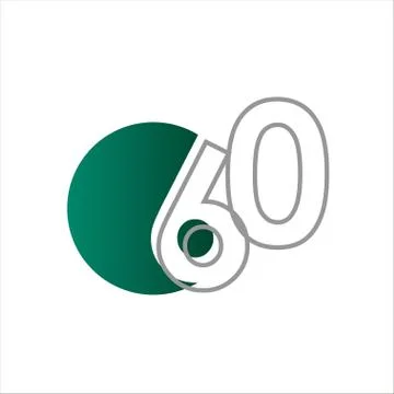 60 Years Anniversary Vector Template Design Illustration Stock Illustration