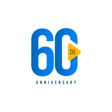 60 Years Anniversary Vector Template Design Illustration Stock Illustration