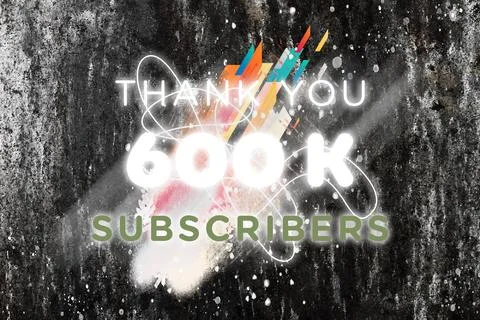 600 K  subscribers celebration greeting banner with  Gleam Design Stock Illustration