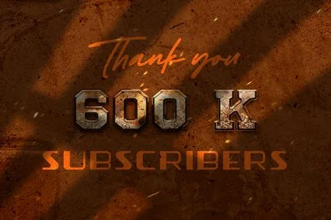 600 K  subscribers celebration greeting banner with Rustic Design Illustrazione stock