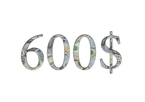 $ 600. Us dollar banknotes. The texture of the money. Isolated on white backg Stock Photos