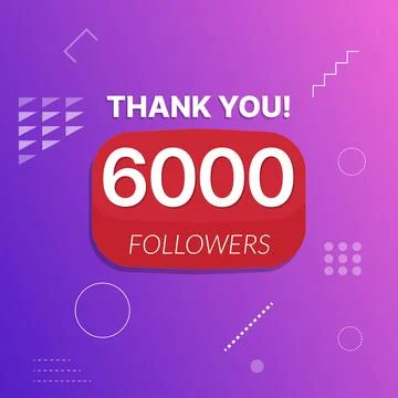 6000 followers vector post celebration. Stock Illustration