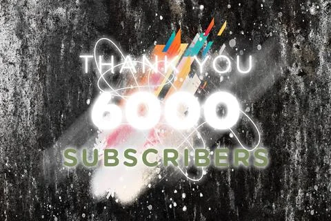 6000 subscribers celebration greeting banner with  Gleam Design Stock Illustration