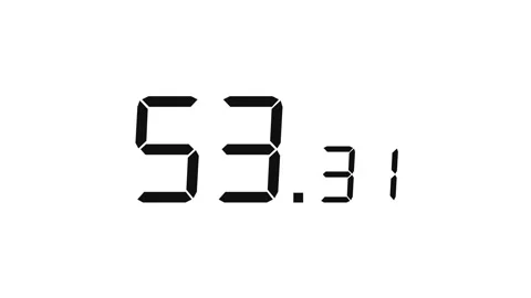 60.00s Countdown Timer – Large Seconds, Small Milliseconds, Black on White 库存影片 310970786