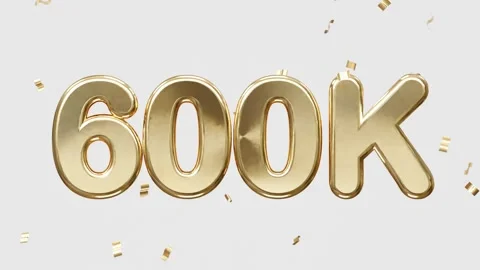 600k celebration text animation motion graphics video Stock Footage 278613680