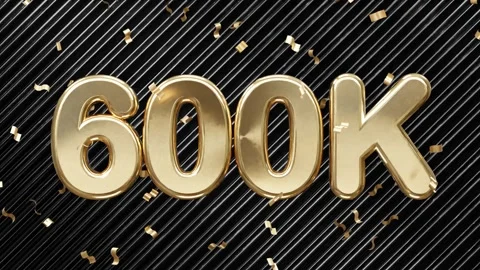 600k celebration text animation motion graphics video Stock Footage 278683547