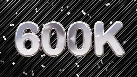 600k celebration text animation motion graphics video Stock Footage 278683598