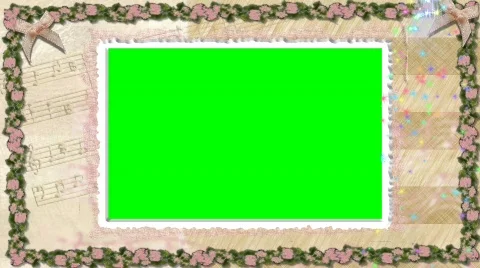6013C Wedding Keyable Picture Frame Music Sparkles  Stock Footage 649009