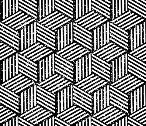 609 Seamless pattern with black and white segments cube Illustrazione stock