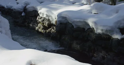 60fps slow motion rapid river melting snow close up Red Dragon Camera Stock Footage 60060635