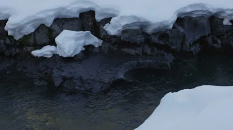 60fps  slow motion rapid river melting snow close up Red Dragon Camera Stock-Footage 60066050