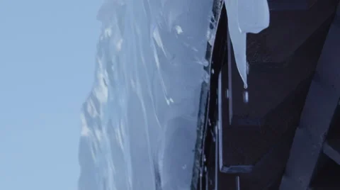 60FPS slow motion water droplets melting icicle ice sickles Red Dragon Camera Stock-Footage 60056564