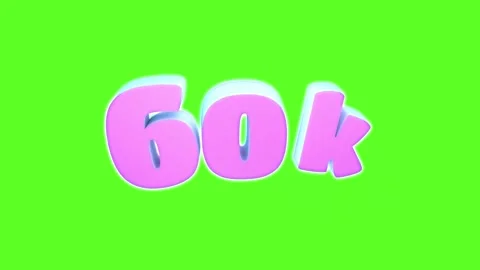 60K subscribers 3D animation on green screen. Blogs and social networks. Video stock 277203069