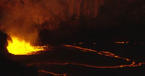 60p Exploding Volcanic Lava In Caldera May 2015 Eruption, Kilauea, Hawaii Stock-Footage 49877880