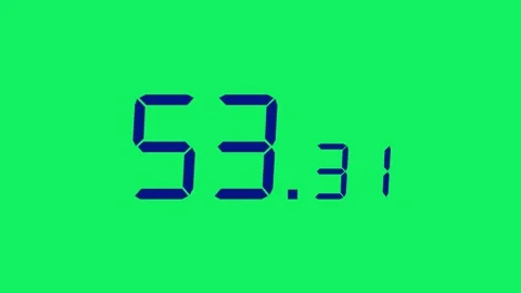 60s Countdown Timer – Large Seconds, Small Milliseconds, Navy on Green Screen 库存影片 309168145