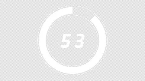 60second alpha channel  white Countdown timer with transparent background Stock Footage 248920688