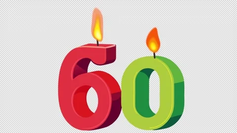 60th Anniversary Celebration with Candle 스톡 동영상 339757236