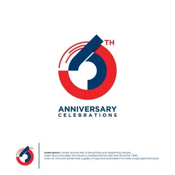 60th Anniversary logotype design flat style design template Stock Illustration
