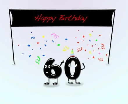 60th birthday party. Stock Illustration