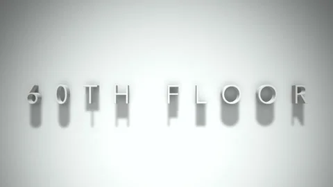 60th Floor 3D title animation with shadows on a white background Stock Footage 295964951