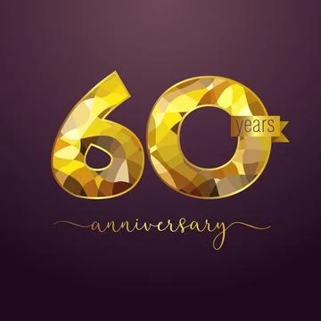 60th gold textured Stock Illustration