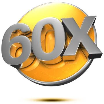 60x 3d rendering on the ?????? circle behind the white background.(with Clipp Stock Illustration