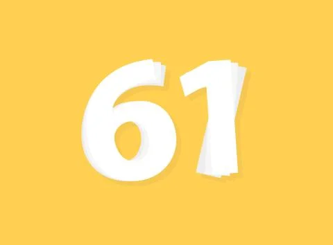 61 Number vector, modern layers design font. Eps10 illustration Stock Illustration